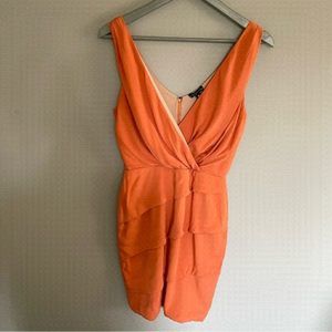 Maria Bianca Nero | Formal | Mini Dress | Burnt Orange | Bridal | Prom  | Size S